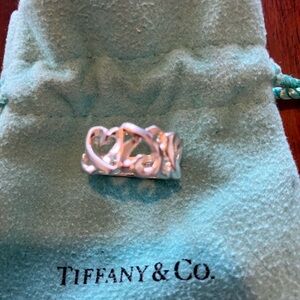 Tiffany & Co. Silver Open Heart Band Ring